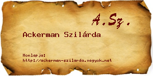 Ackerman Szilárda névjegykártya